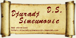 Đurađ Simeunović vizit kartica